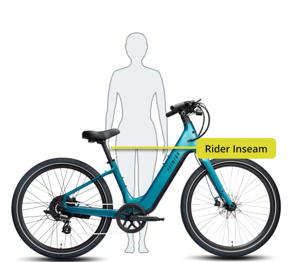 Aventon Pace 5 REC Step-Through Ebike sizing diagram